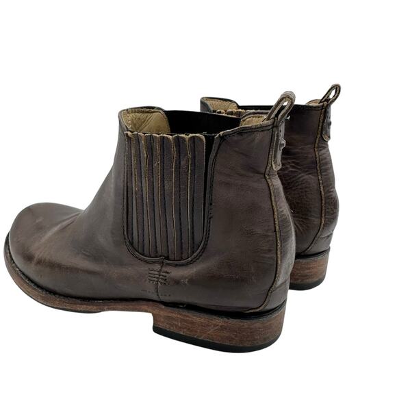Mexico Dark Brown Leather Round Toe Pull On Chelsea Western Ankle Boots - Picture 8 of 10